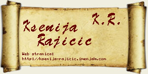 Ksenija Rajičić vizit kartica